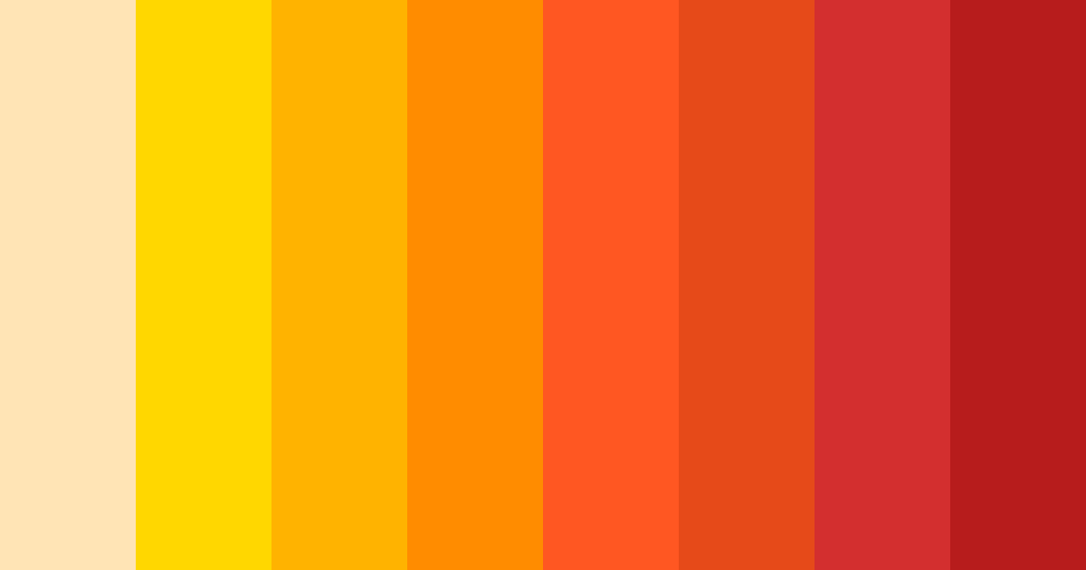 Download shades of orange color palette PNG image (landscape)