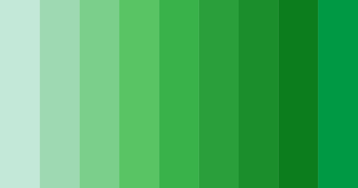 Download shades of green color palette PNG image (landscape)