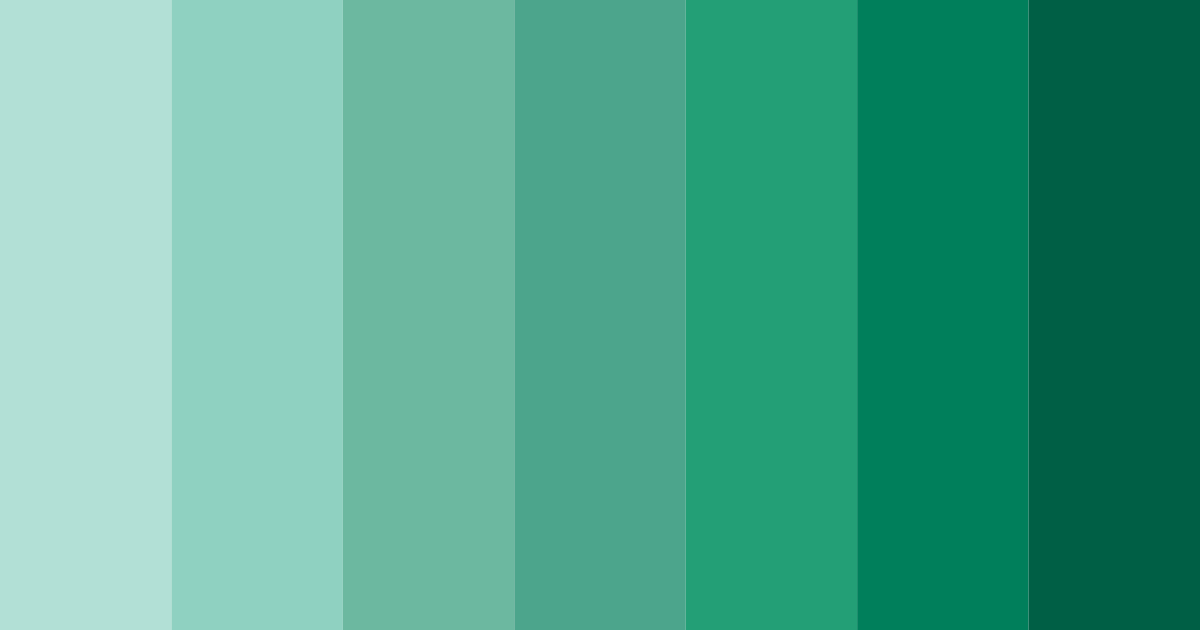 Download shades of teal color palette PNG image (landscape)