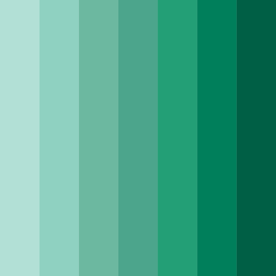 Download shades of teal color palette PNG image (square)