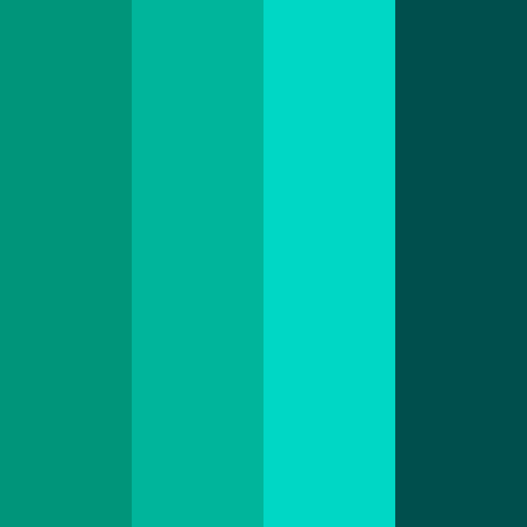 Download teal shades color palette PNG image (square)