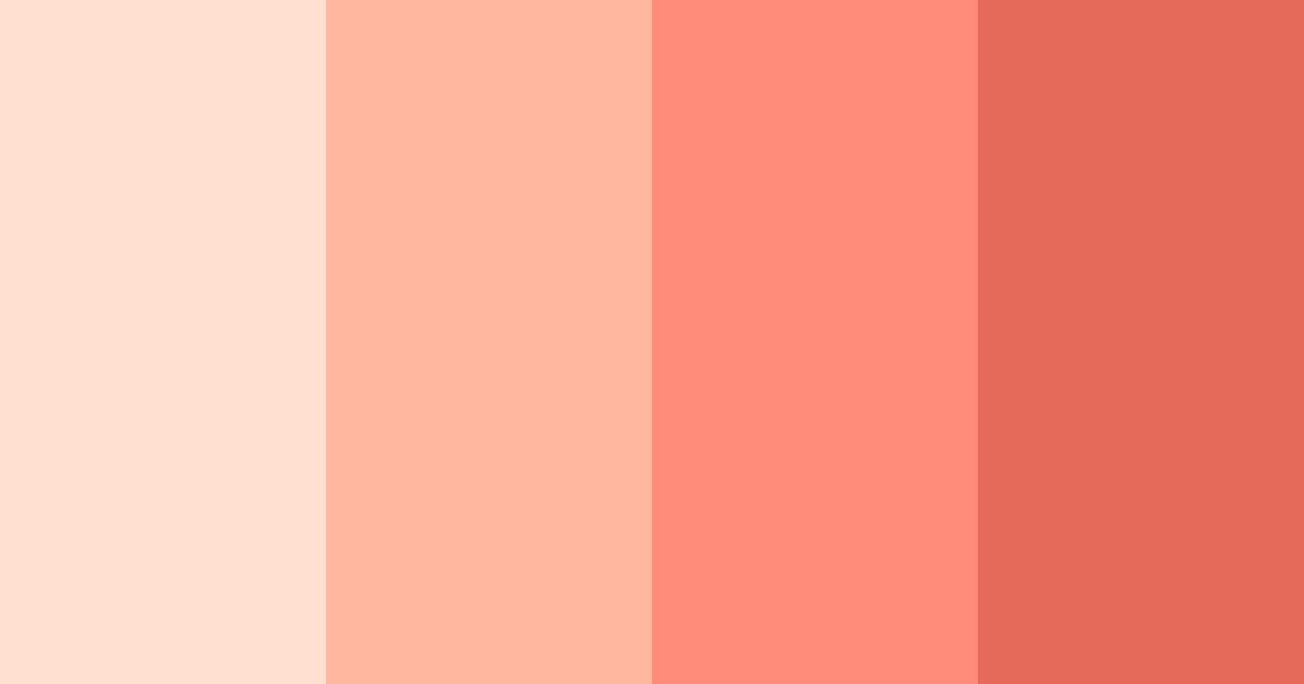 Download peachy shades color palette PNG image (landscape)