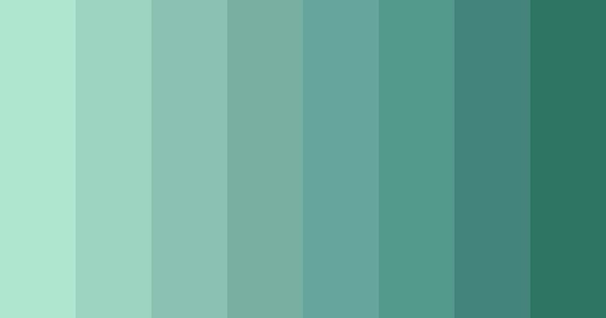 Download shades of teal color palette PNG image (landscape)