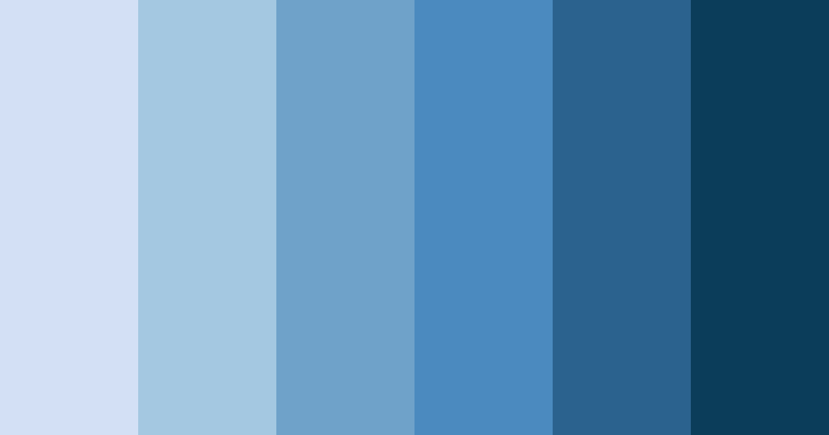 Download shades of blue color palette PNG image (landscape)