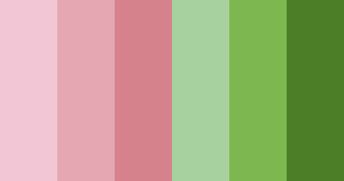 Download rose and green dream color palette PNG image (landscape)