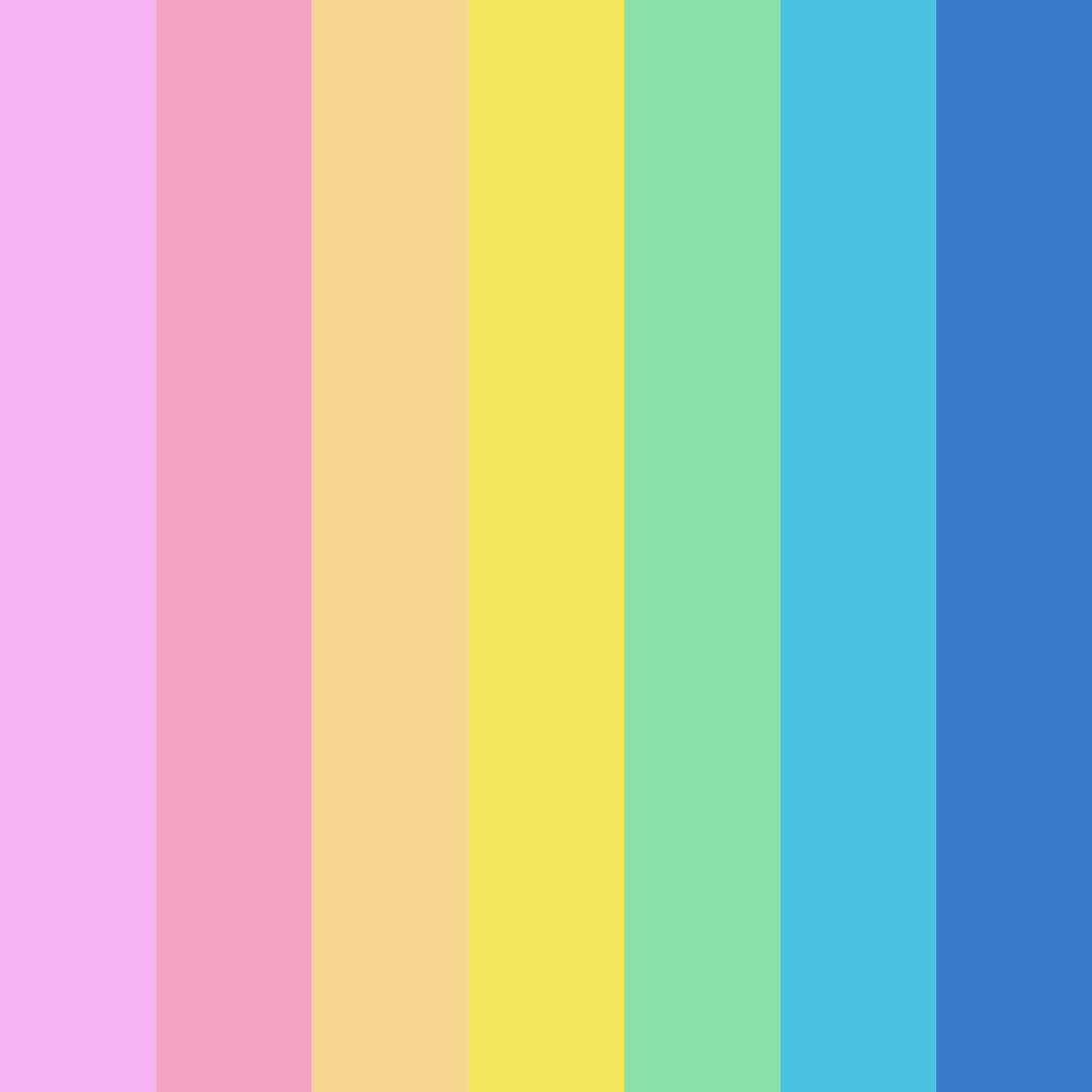 Download light rainbow color palette PNG image (square)