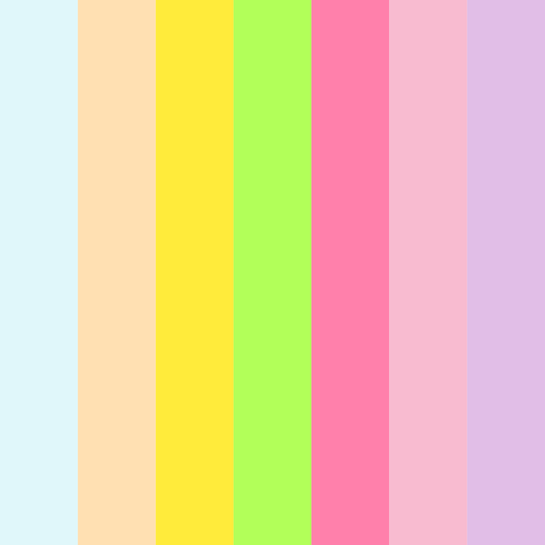 Download cotton candy dreams color palette PNG image (square)