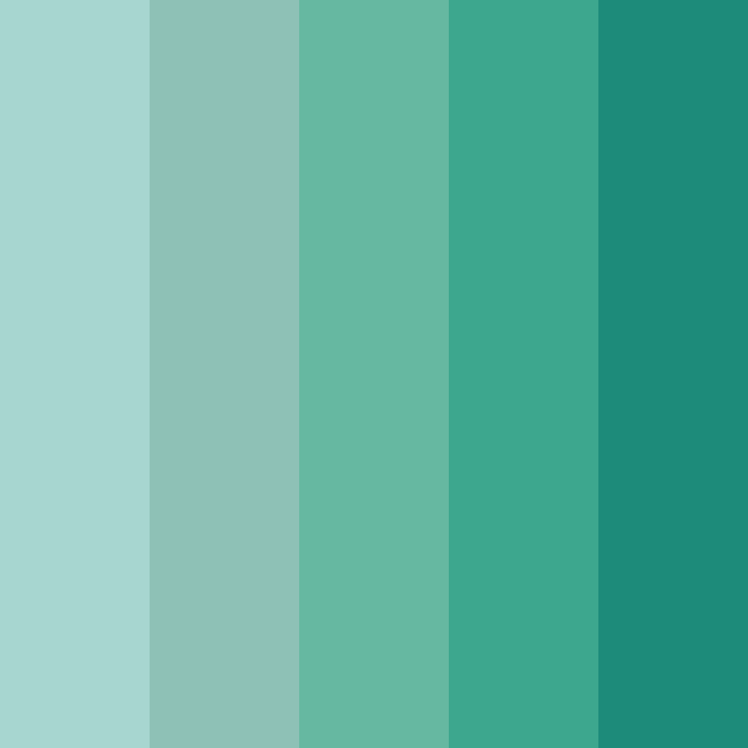 Download teal shades color palette PNG image (square)