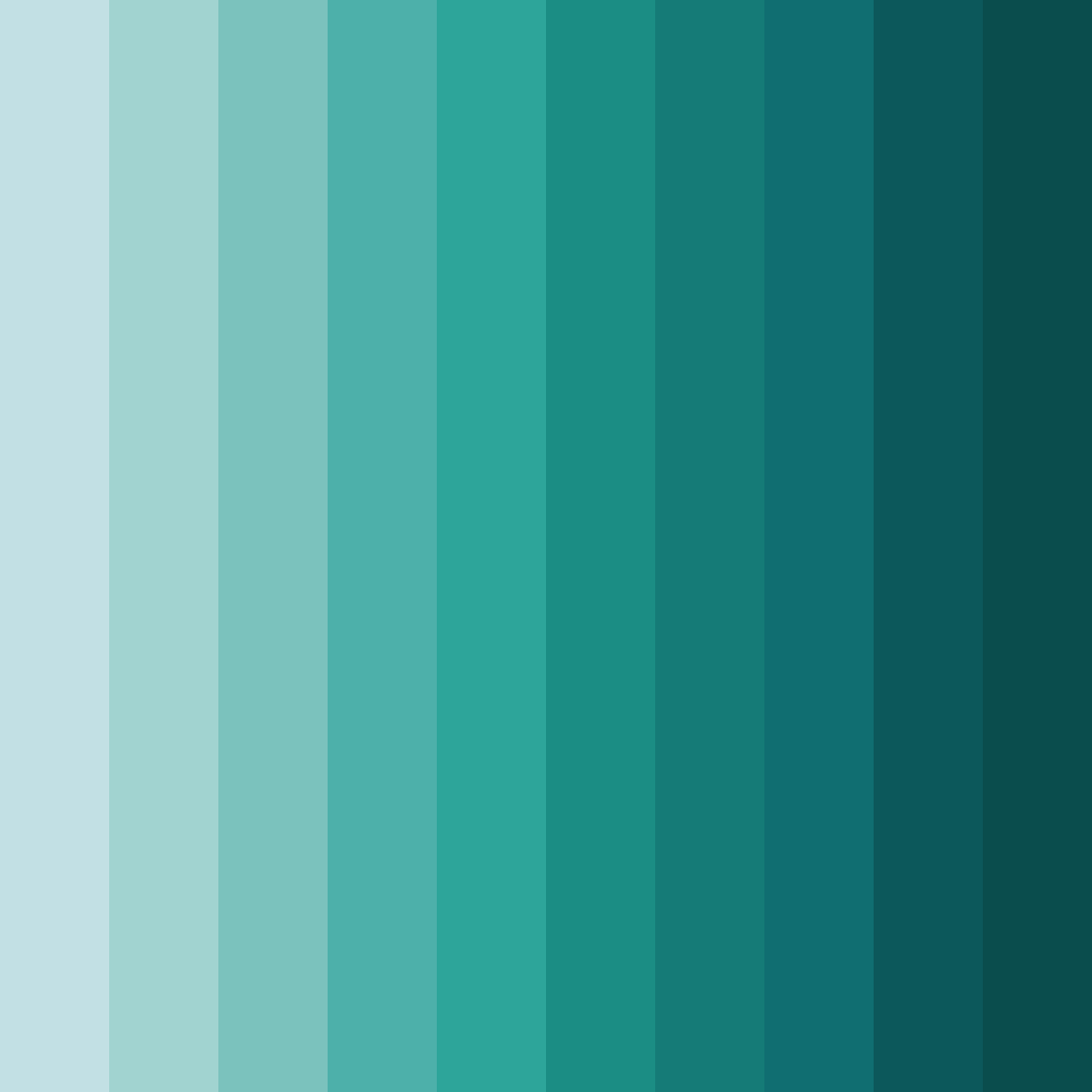 Download tropical serene teal color palette PNG image (square)