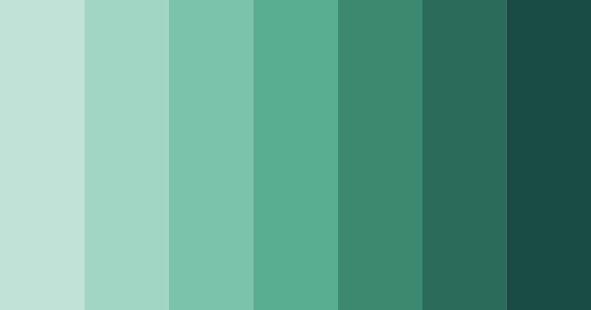 Download shades of taffine green color palette PNG image (landscape)