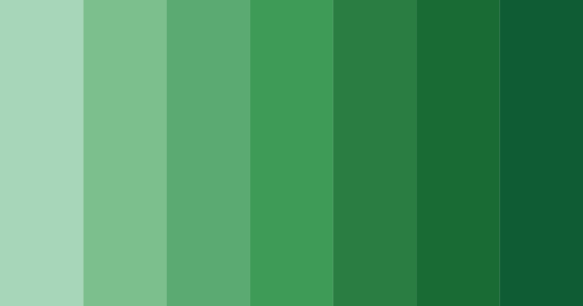 Download shades of green color palette PNG image (landscape)