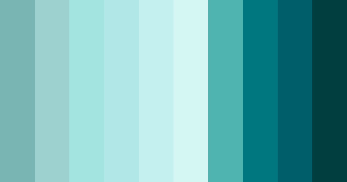 Download tropical teal oasis color palette PNG image (landscape)