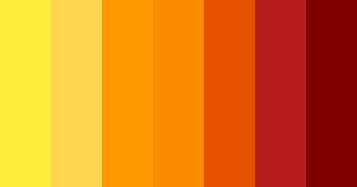 Download fiery orange red color palette PNG image (landscape)