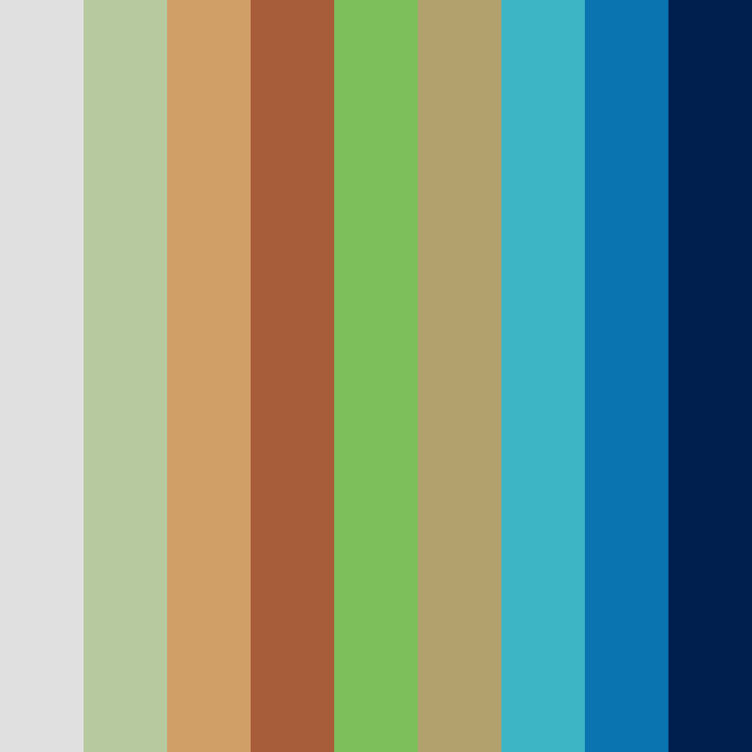 Download earthy blue color palette PNG image (square)