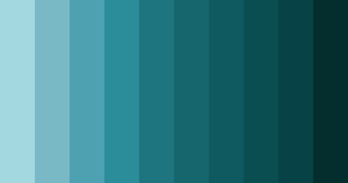 Download teal shades color palette PNG image (landscape)