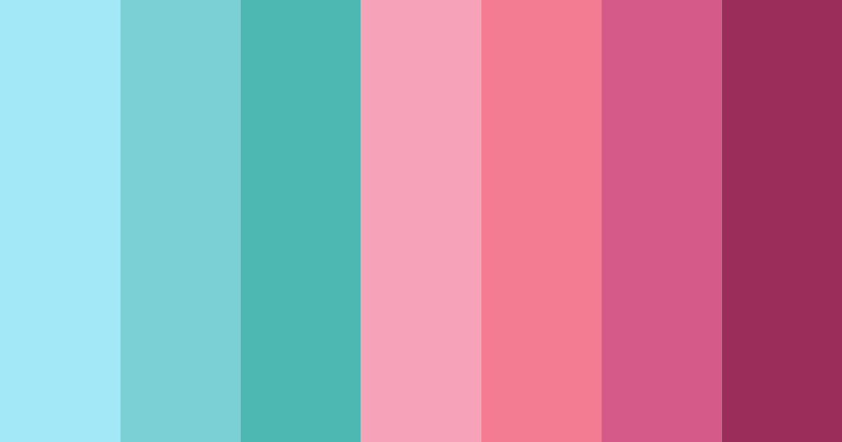 Download pink and bluegreen delight color palette PNG image (landscape)