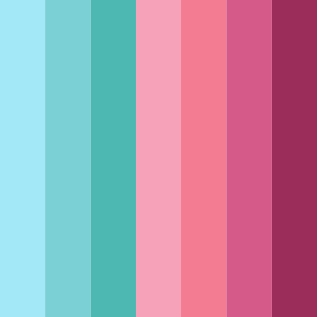 Download pink and bluegreen delight color palette PNG image (square)