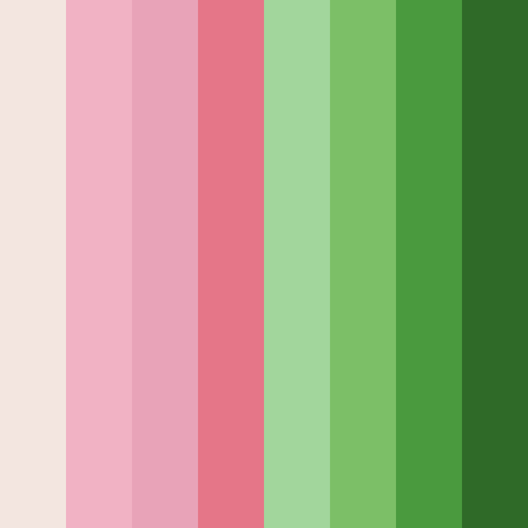 Download pink greenery color palette PNG image (square)