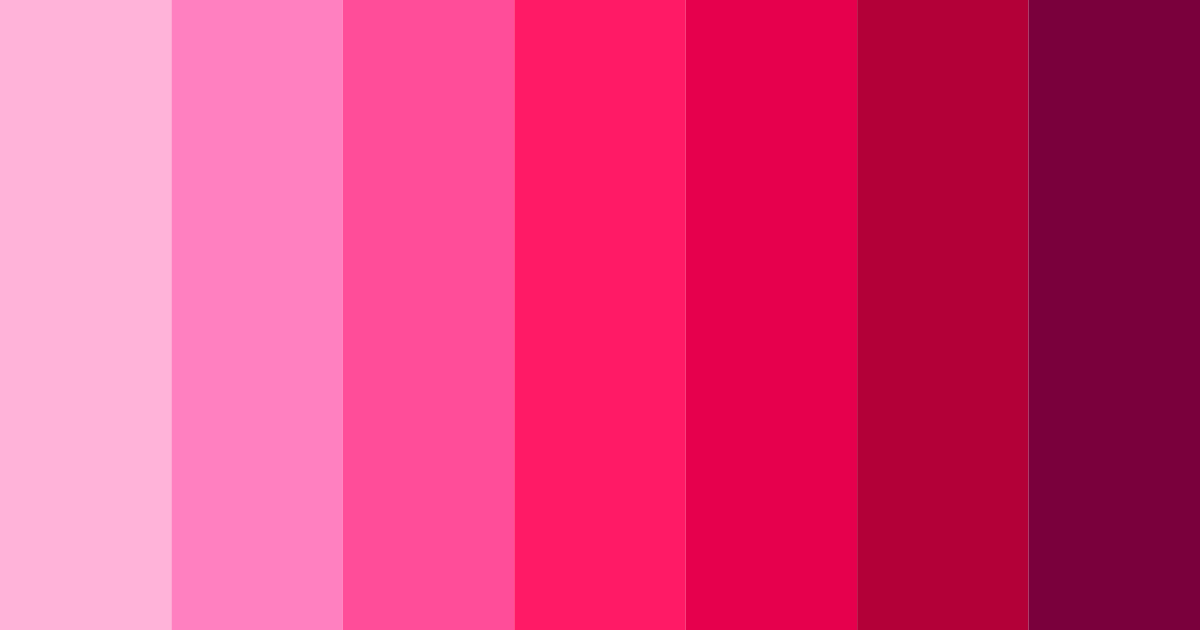 Download bright hot pink color palette PNG image (landscape)