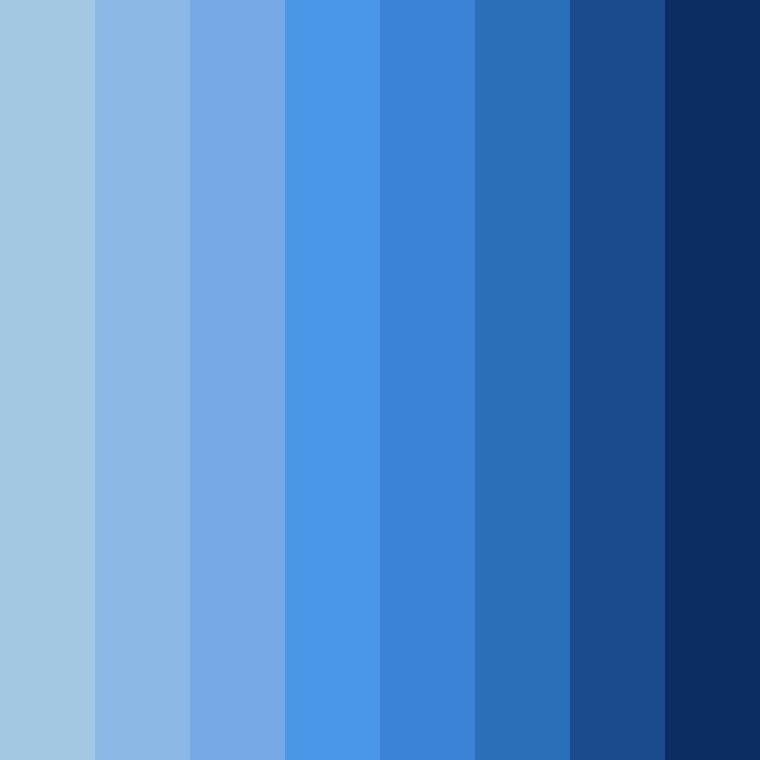 Download shades of blue color palette PNG image (square)