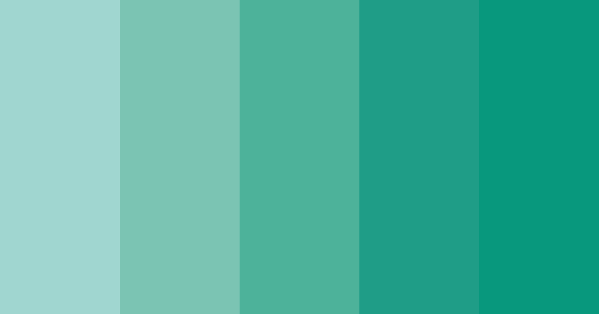 Download teal shades color palette PNG image (landscape)