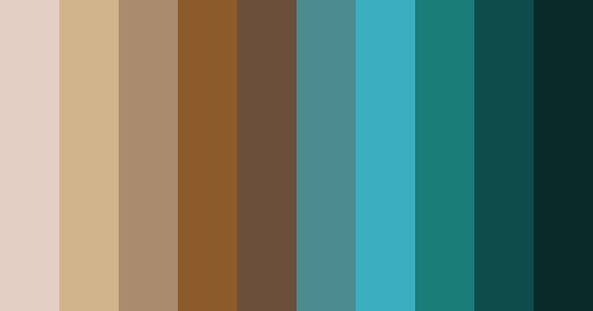 Download teal sea color palette PNG image (landscape)