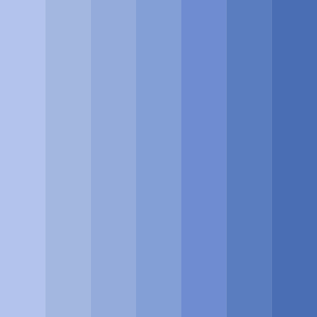 Download shades of blue color palette PNG image (square)