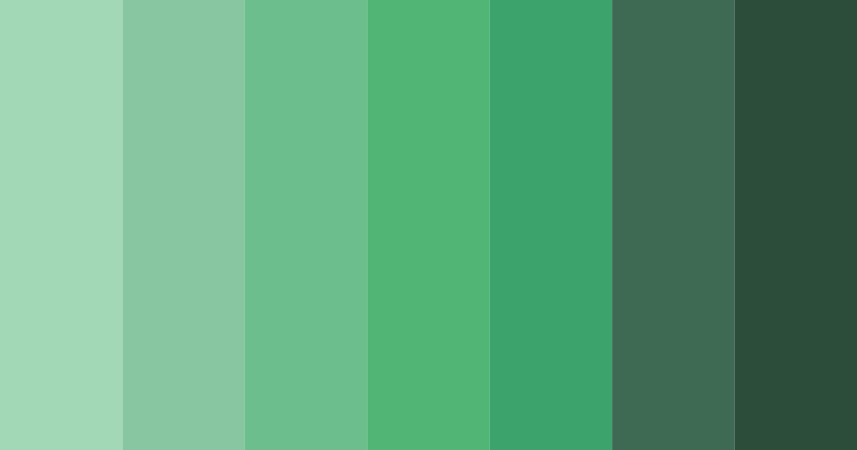 Download green shades color palette PNG image (landscape)