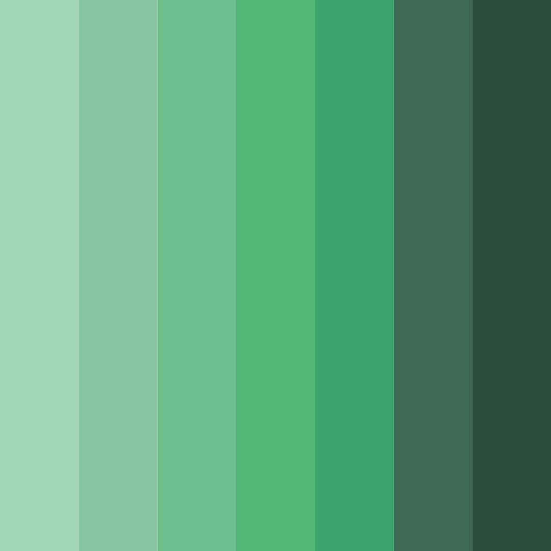 Download green shades color palette PNG image (square)