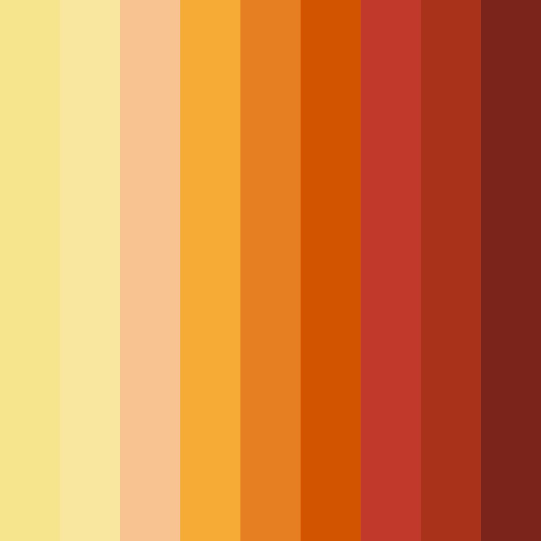 Download warm orange color palette PNG image (square)