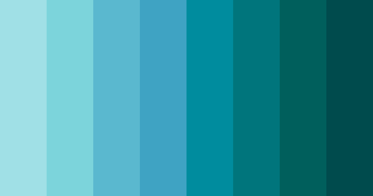 Download shades of cyan color palette PNG image (landscape)