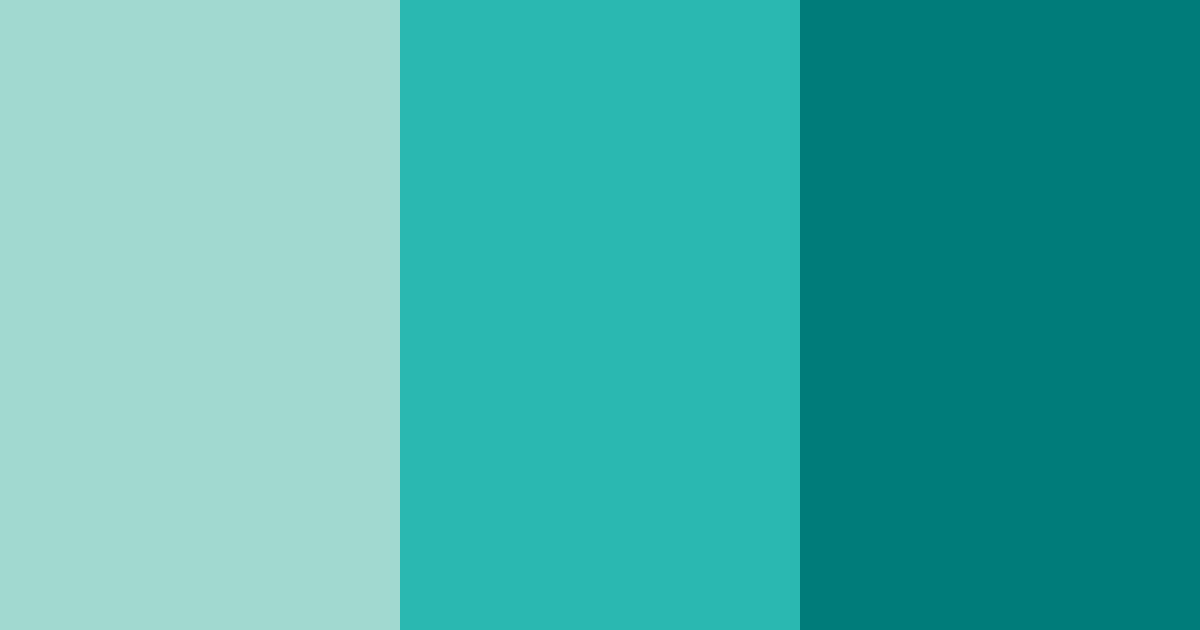 Download teal shades color palette PNG image (landscape)