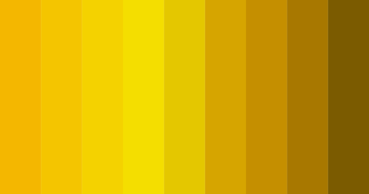 Download shades of yellow color palette PNG image (landscape)