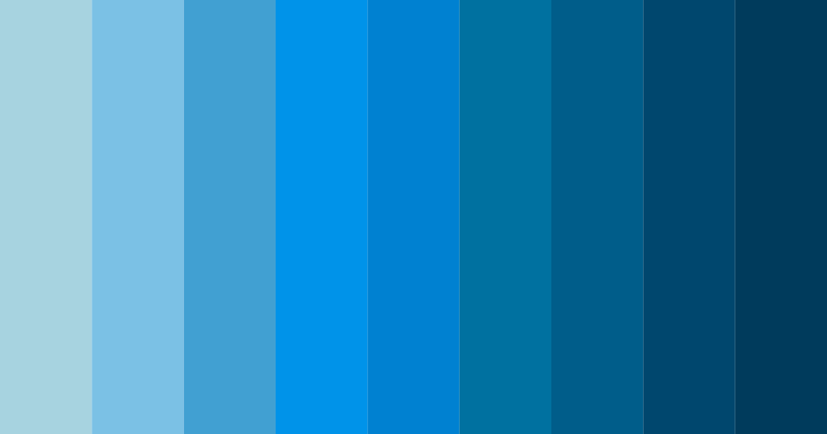 Download electric blue shades color palette PNG image (landscape)