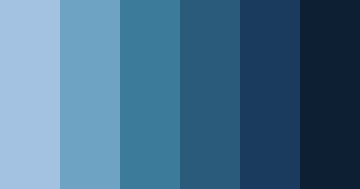 Download deep blue shades color palette PNG image (landscape)