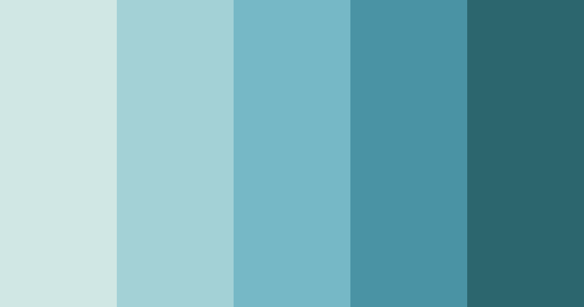 Download shades of teal color palette PNG image (landscape)