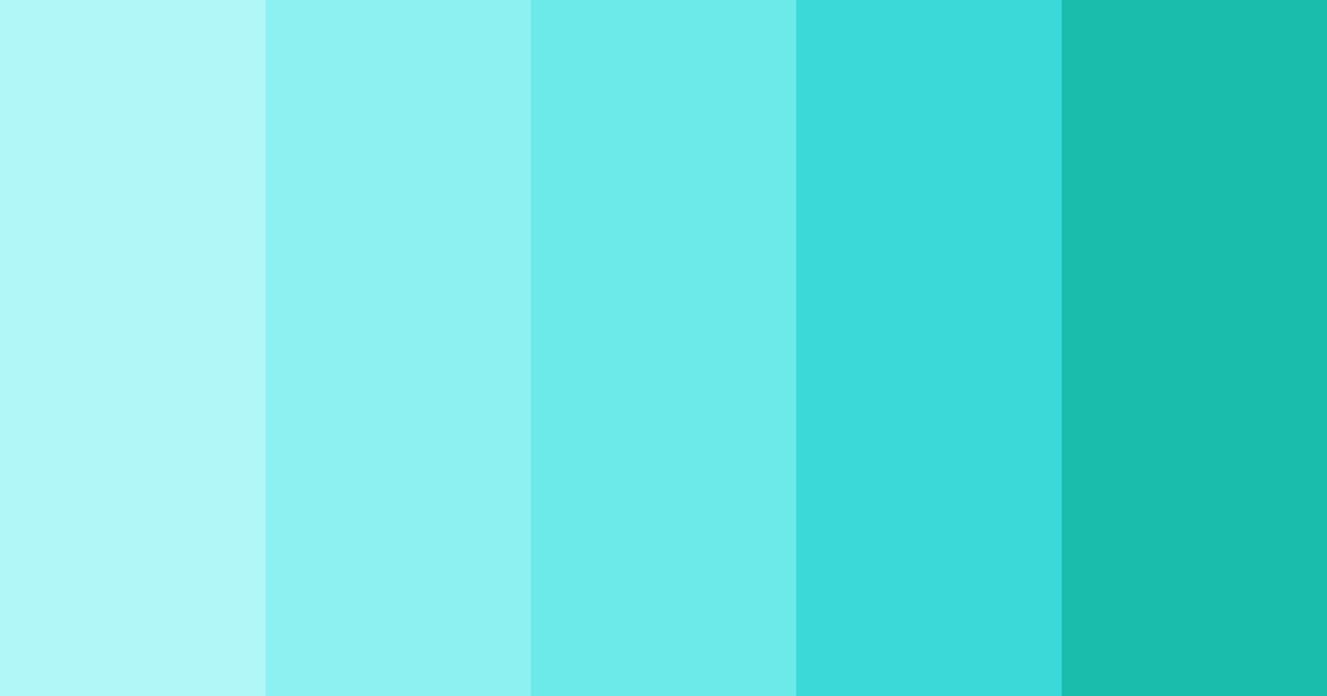 Download shades of aqua color palette PNG image (landscape)