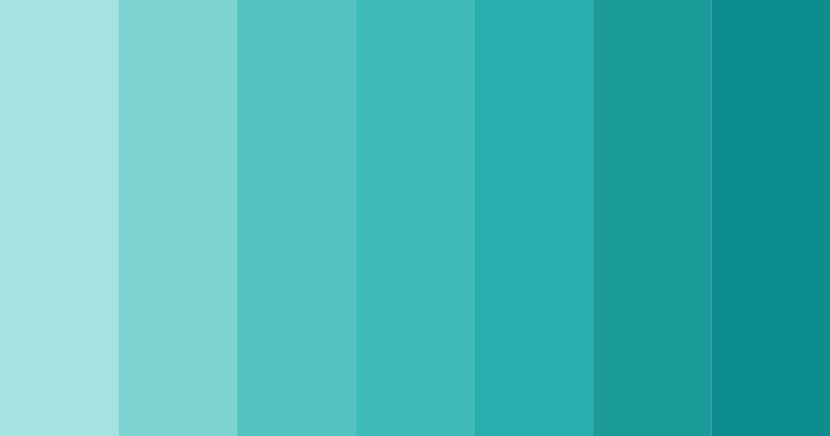 Download teal shades color palette PNG image (landscape)