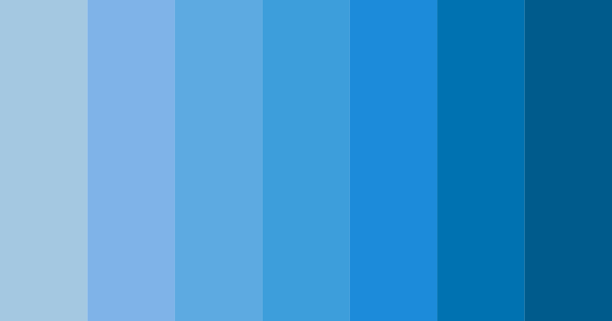 Download shades of blue color palette PNG image (landscape)