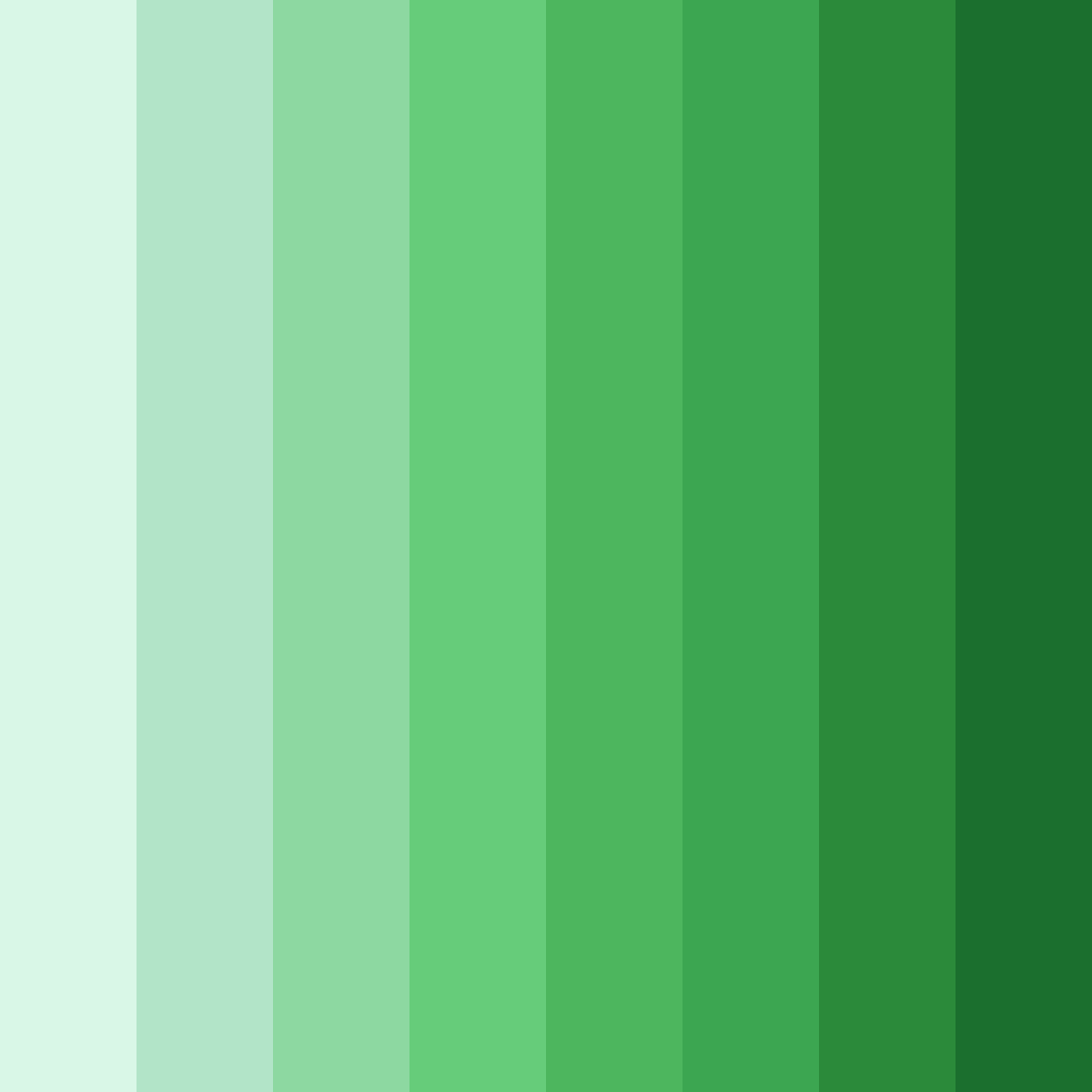 Download shades of green color palette PNG image (square)