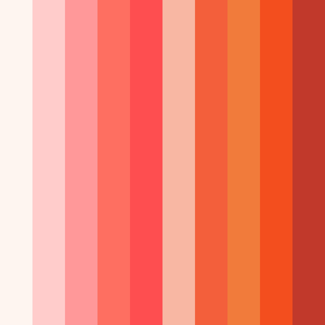 Download shades of red color palette PNG image (square)