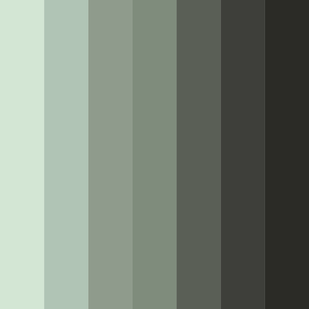 Download shades of green color palette PNG image (square)