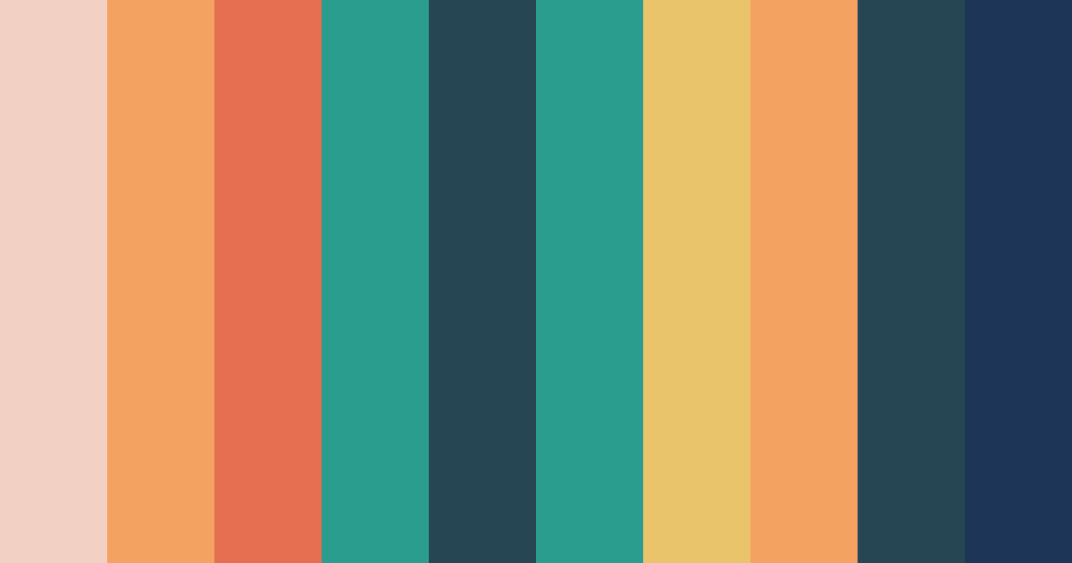 Download shades of coral and teal color palette PNG image (landscape)