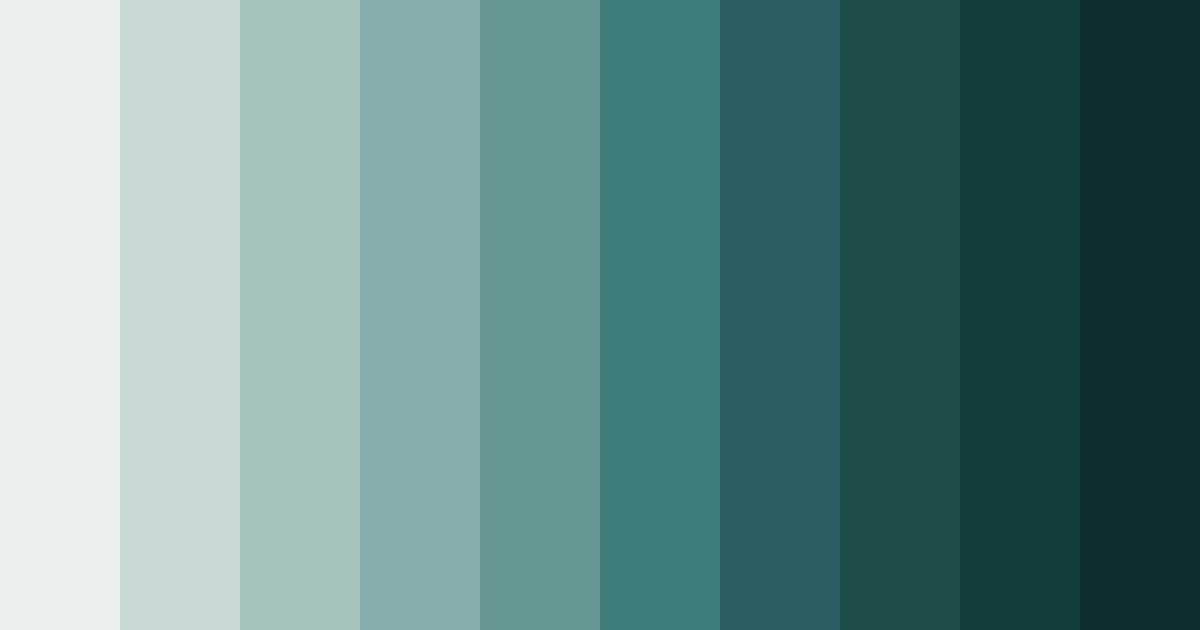 Download shades of teal color palette PNG image (landscape)