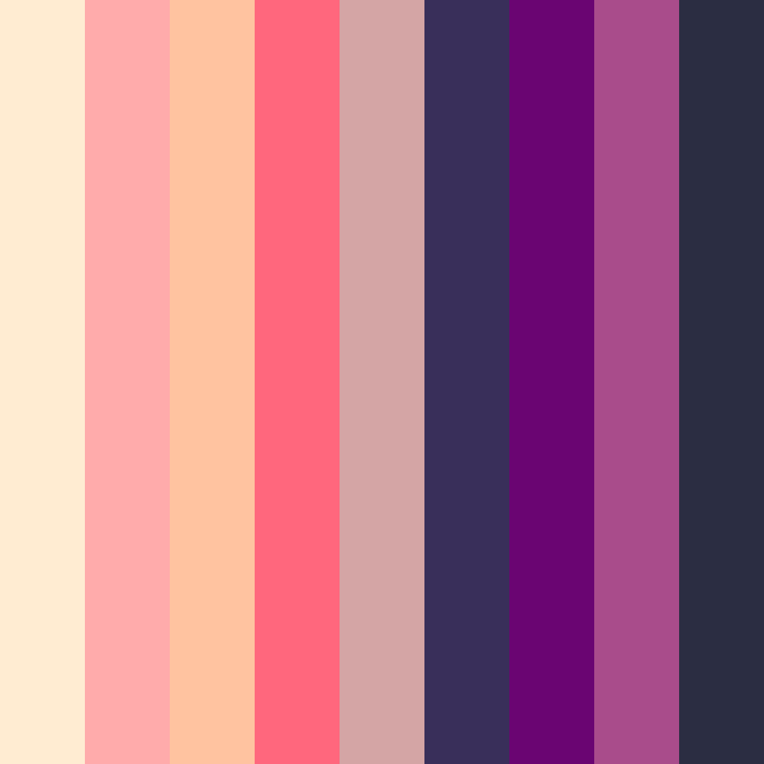 Download whimsical sunset dreamscape color palette PNG image (square)
