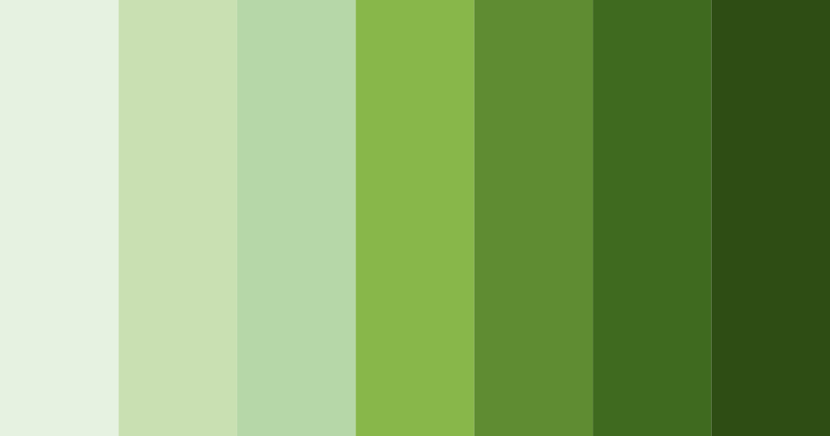 Download shades of green color palette PNG image (landscape)