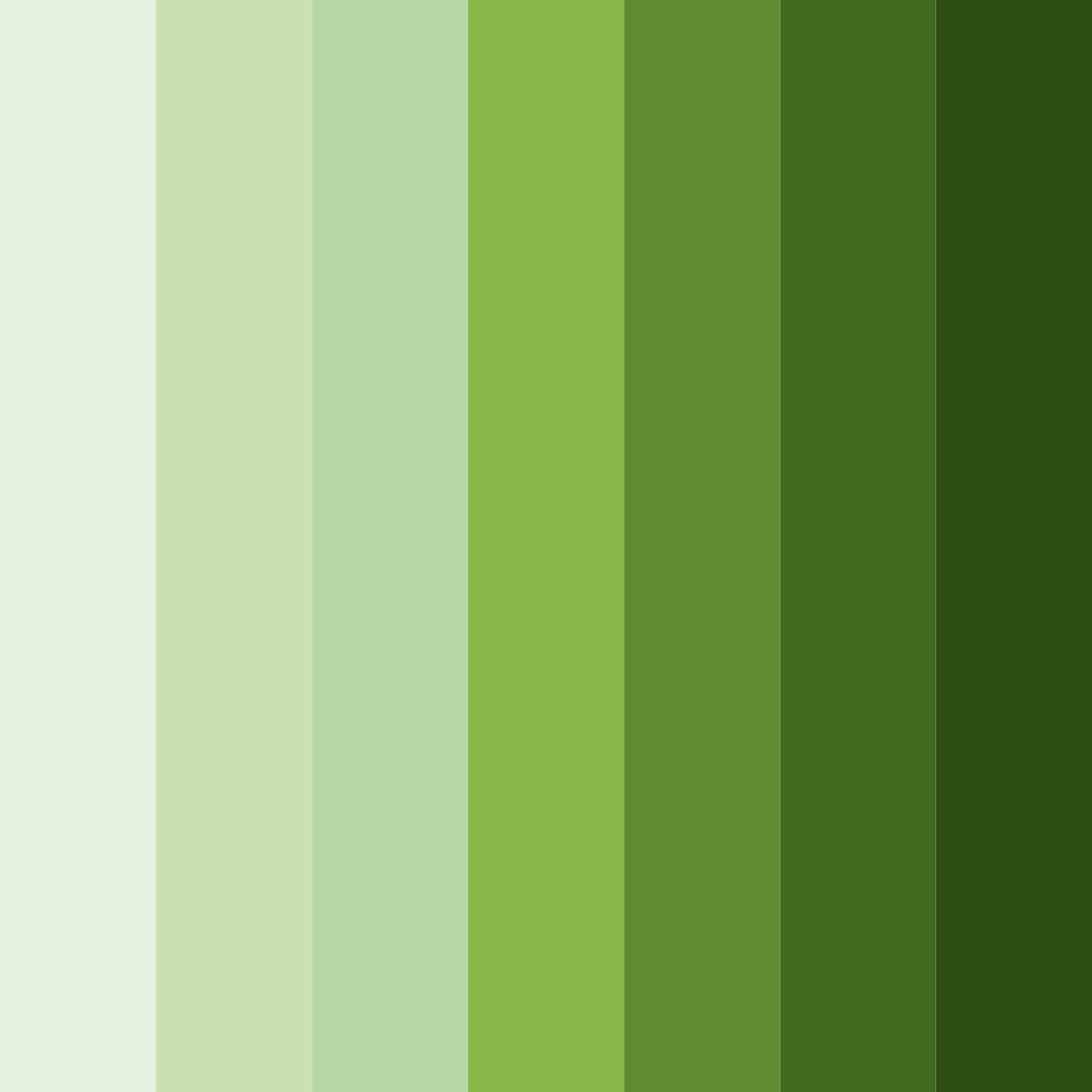 Download shades of green color palette PNG image (square)