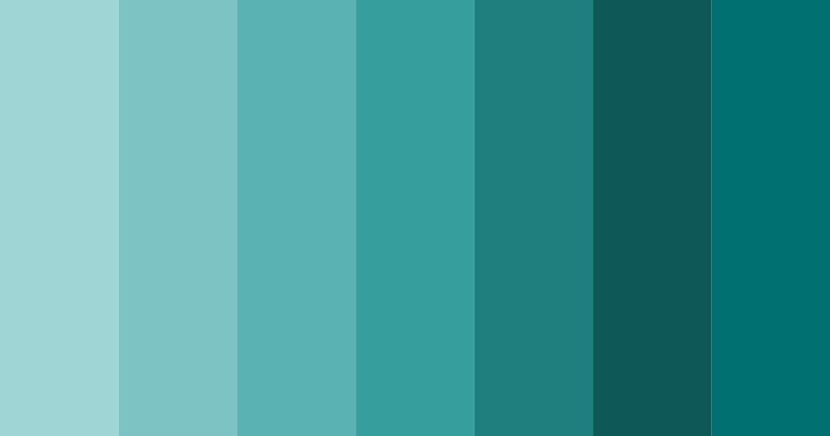 Download teal shades color palette PNG image (landscape)