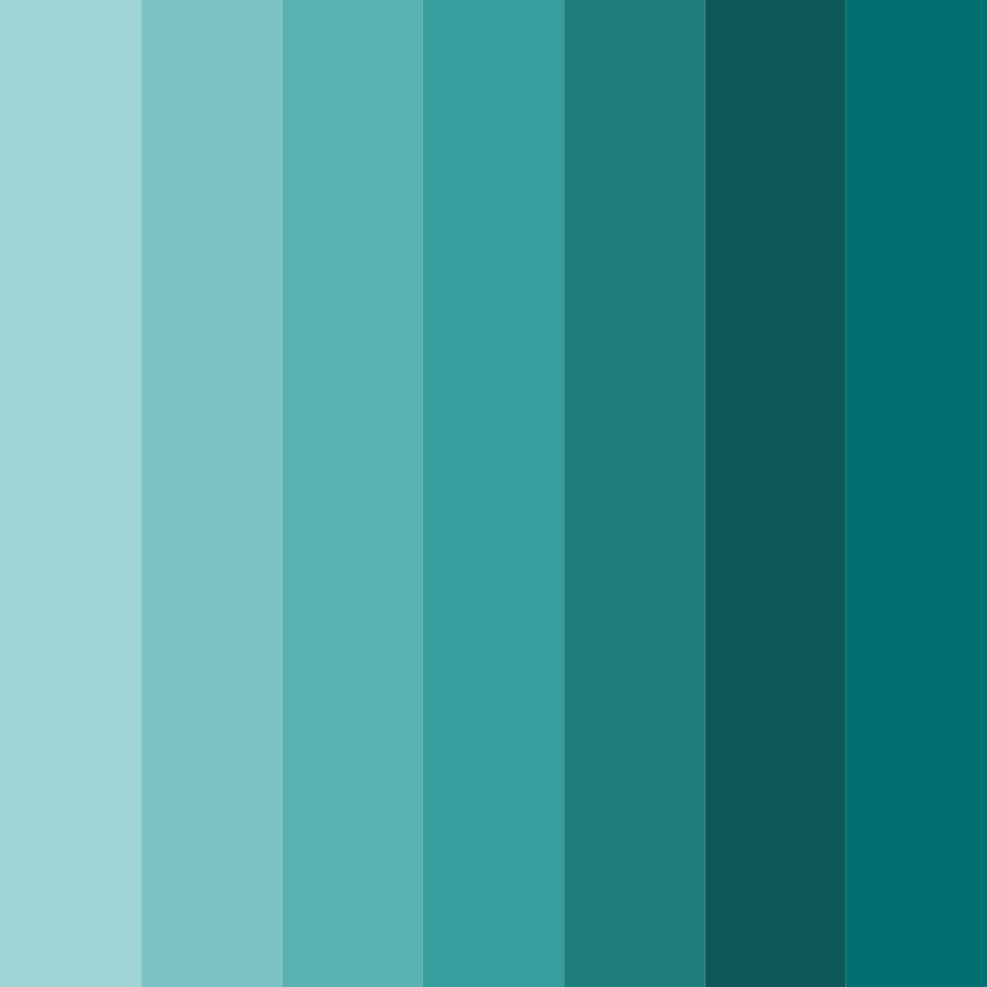 Download teal shades color palette PNG image (square)