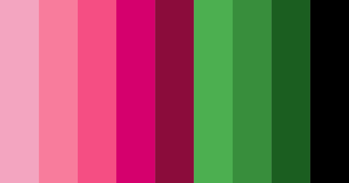 Download bold pink and green color palette PNG image (landscape)